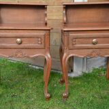Two oak bedside tables.