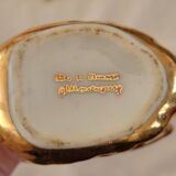 2 golden porcelain swans - vintage