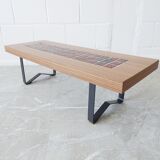 low flower bench, coffee table with tiles