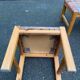 4 Scandinavian Brutalist chairs from Maison Regain, solid wood and floral fabric