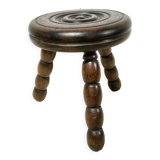 Tripod wooden turned stool