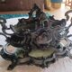 Antique jardinière sur son centre de table ovale, rocailles
