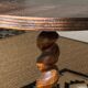 Old twisted wooden harness / vintage side table