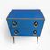 Commode Miroir Bleue avec Détails en Laiton, Style Mid-Century Modern