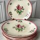 Set of 7 dessert plates gien model "lorraine" hand painted 30-40s