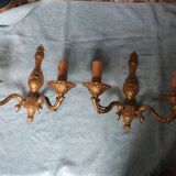 2 gilded bronze wall wall light