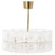 Suspended glass and brass lamp by Carl Fagerlund for Orrefors, Sweden, 1960.