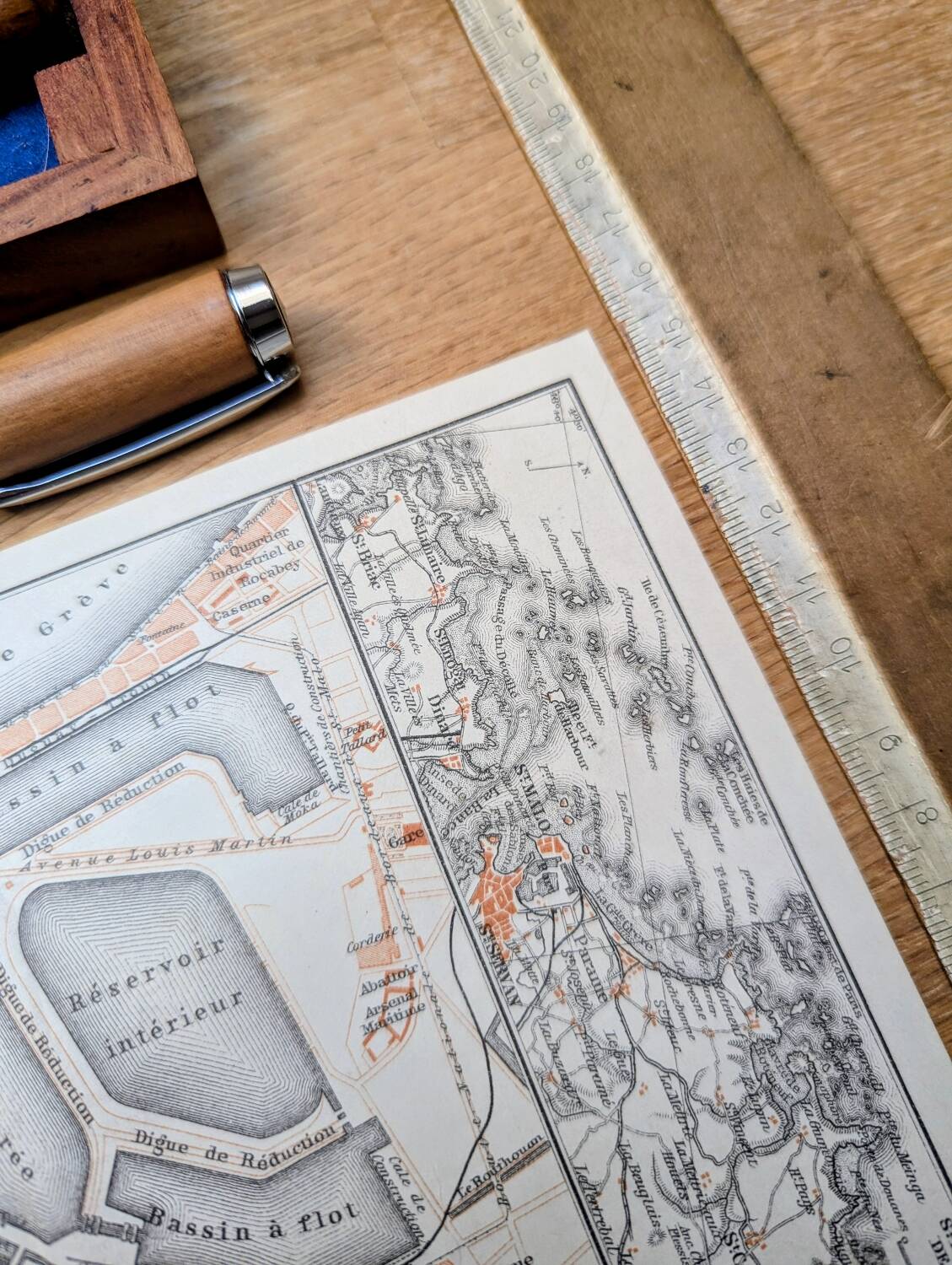 Printed in 1902, Saint-Malo and surrounding areas, Brittany.