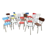 Lot de 20 chaises formica dépareillées vintage 60s