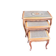 Vintage nesting tables in wood and cane – perfect condition.