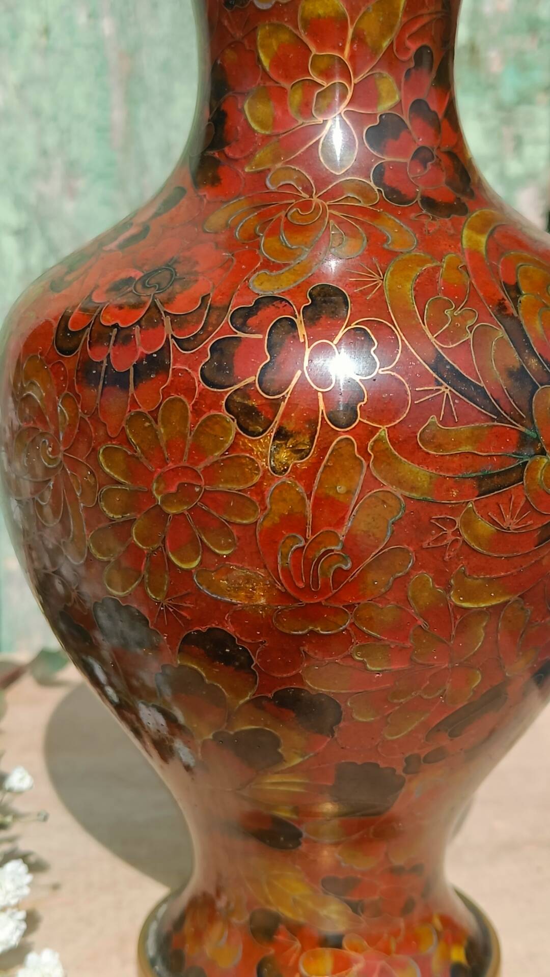 Cloisonné metal vase