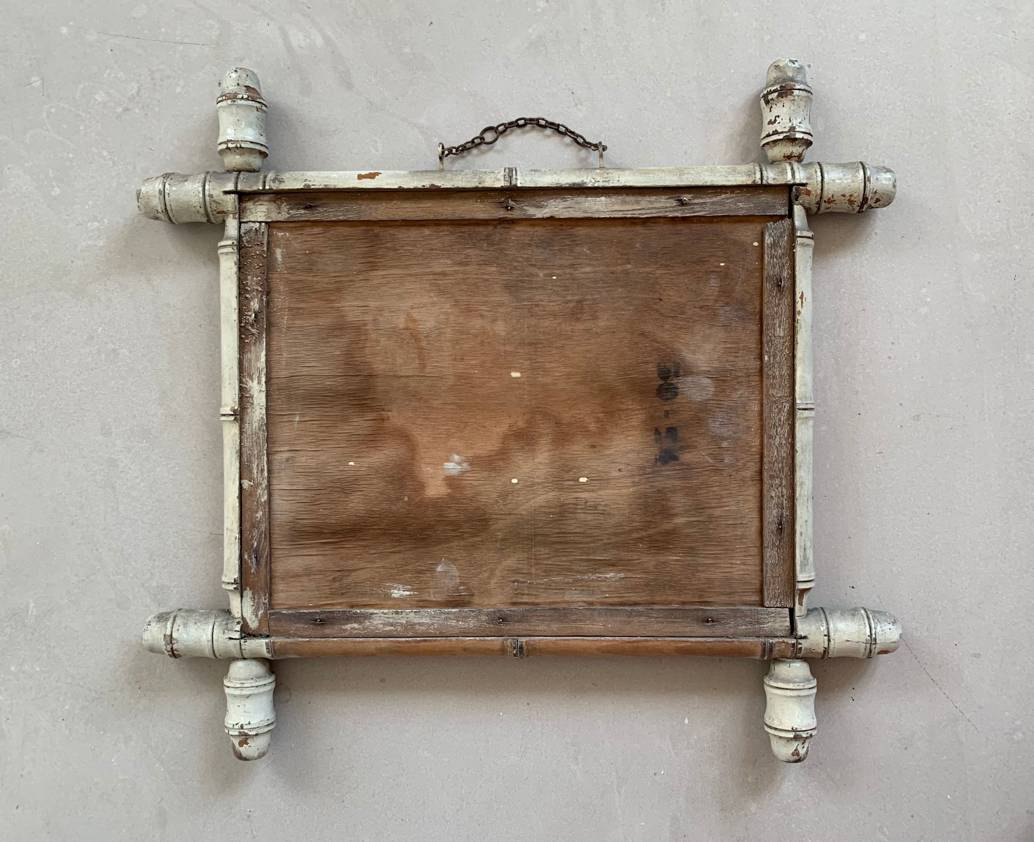 Miroir bambou ancien
