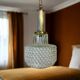 Petite lampe suspendue en verre clouté