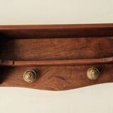 Mahogany wood shelf coat rack