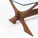 Örebro Glas ‘Condor’ walnut & glass coffee table by Fredrik Schriever-Abeln