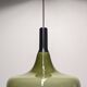 XL olive green opaline water drop pendant light from the 60s/70s