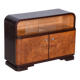 Czech Art Deco Cabinet in Oak, Maple and Glass, 1930s