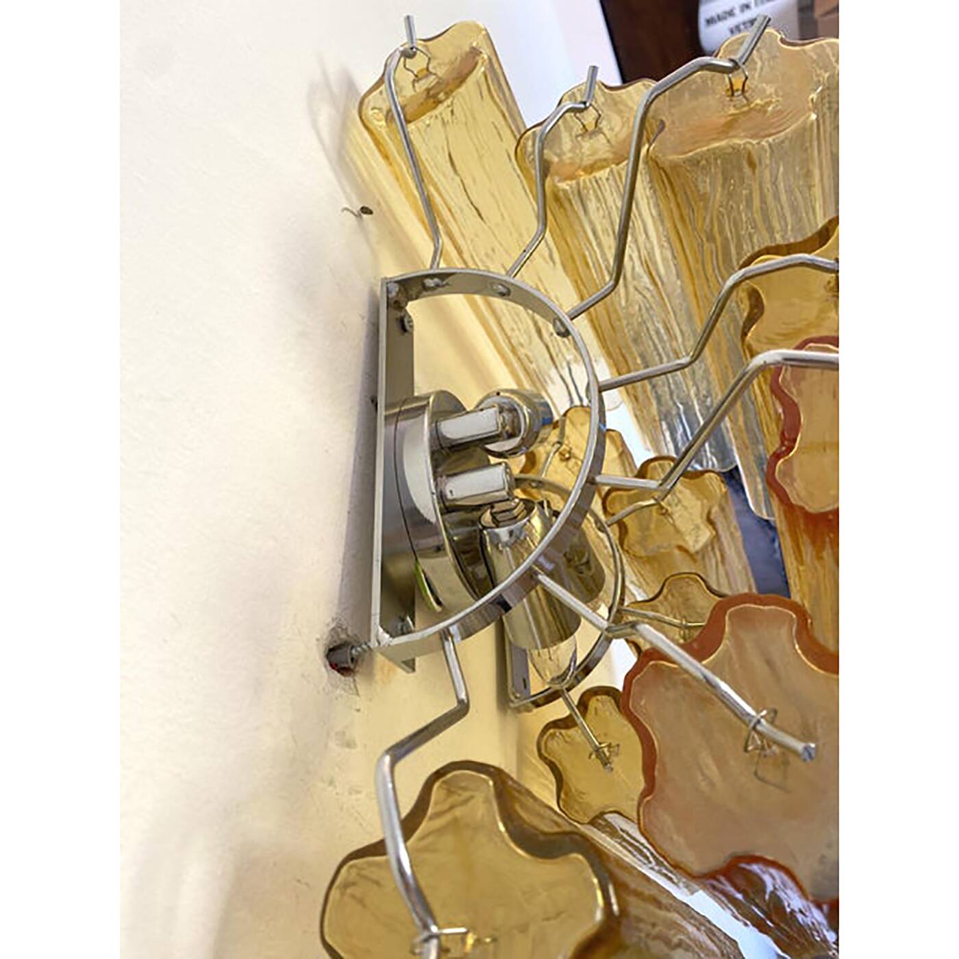 Contemporary Amber “Tronchi” Wall Sconce in Venini Style