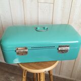 Minth blue enamelled metal box