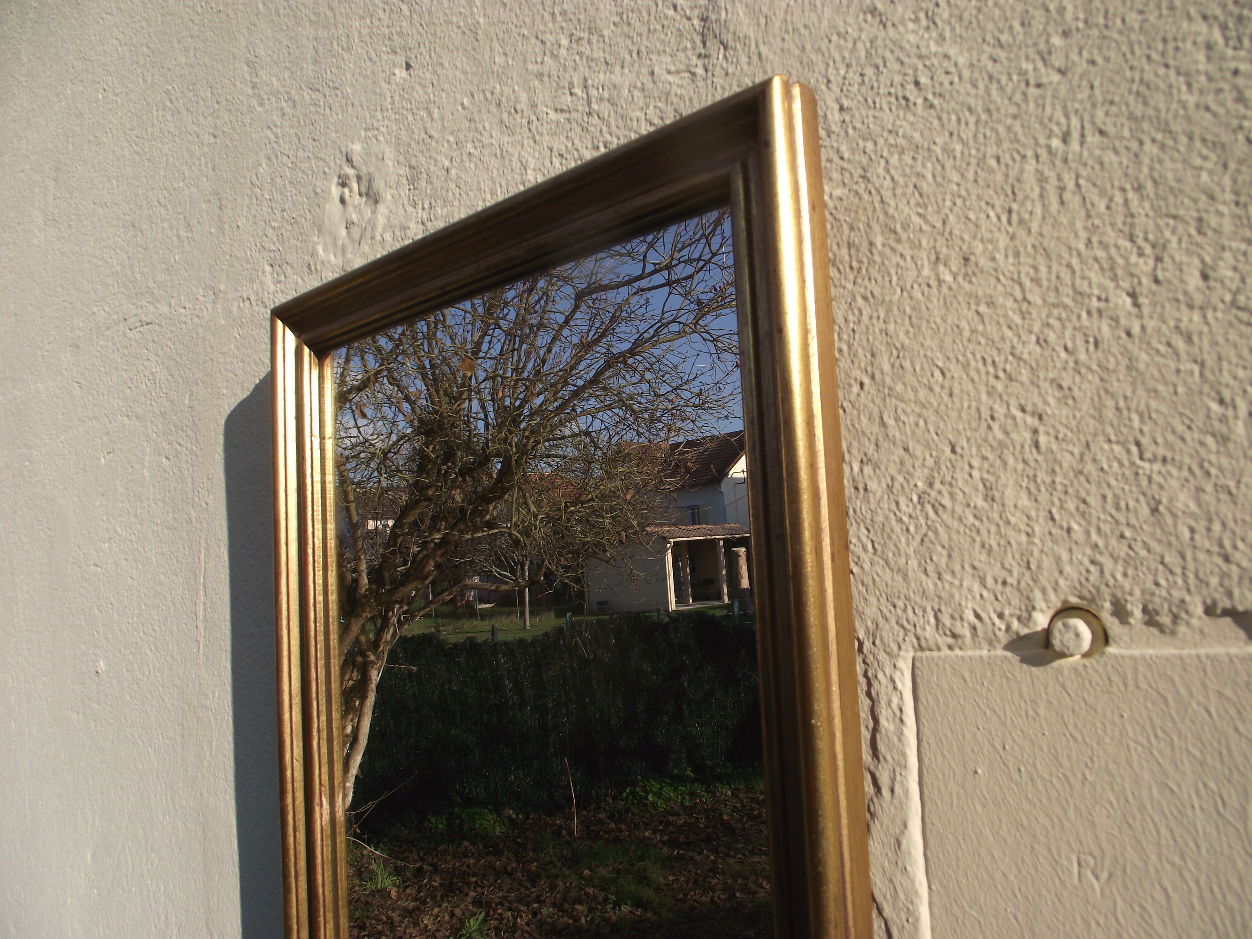 Golden mirror from the 50s/60s 40x70cm