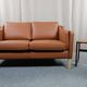 Borge Mogensen 2 seater cognac leather sofa model 2212 - newly reupholstered