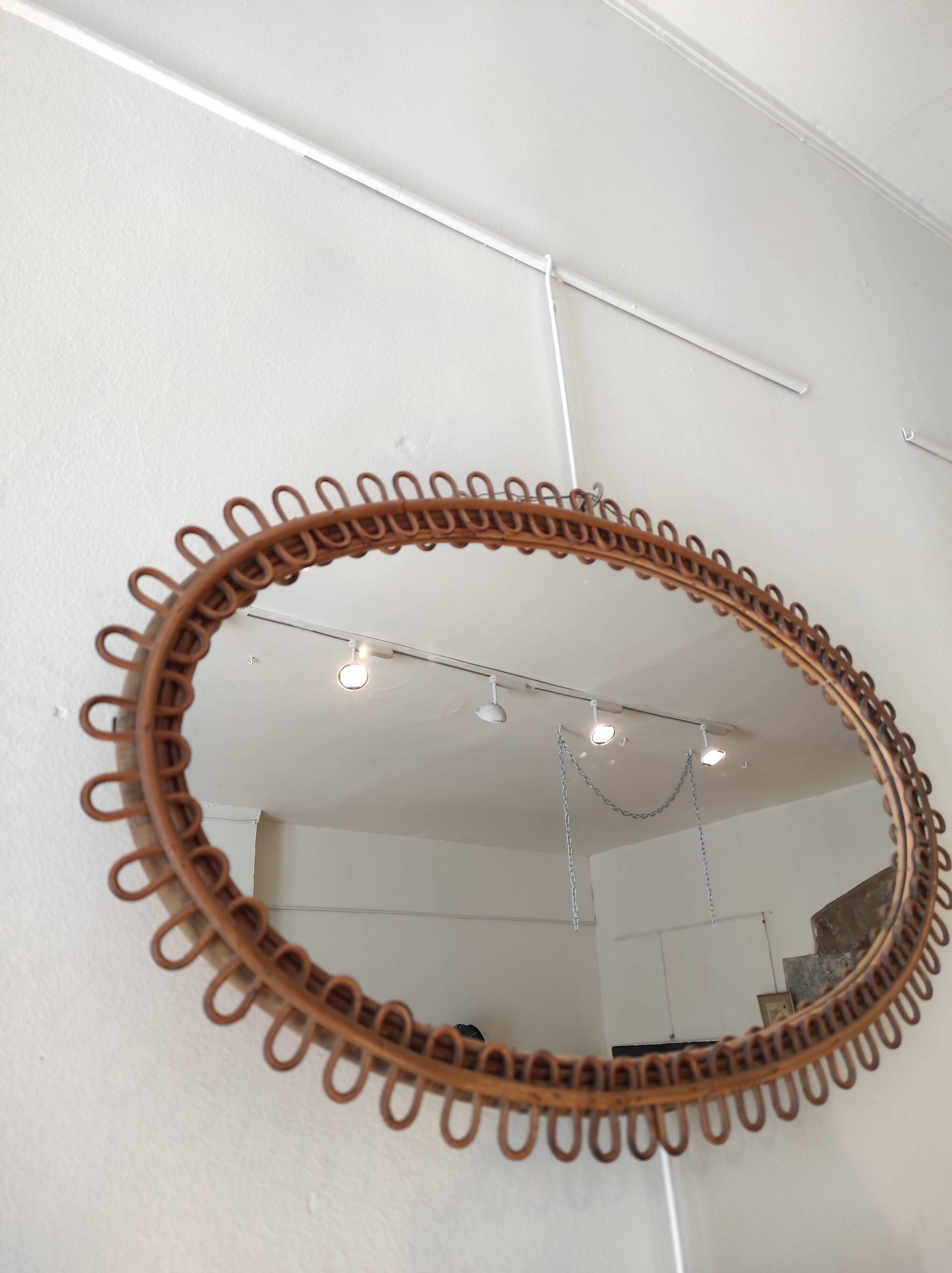 Rattan mirror