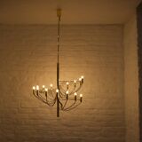 Lustre spirale en laiton style Sarfatti.