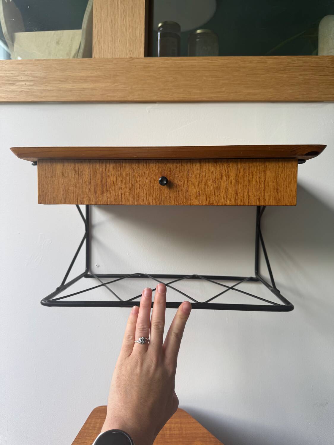 Vintage floating wall shelf in Norwegian teak, 1960s