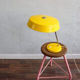 East germany vintage yellow table lamp by veb narva leuchtenbau, 1960s