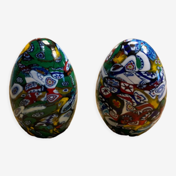 Pair of Murano eggs