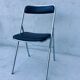 Chaise pliante chrome et skaï, vintage 70