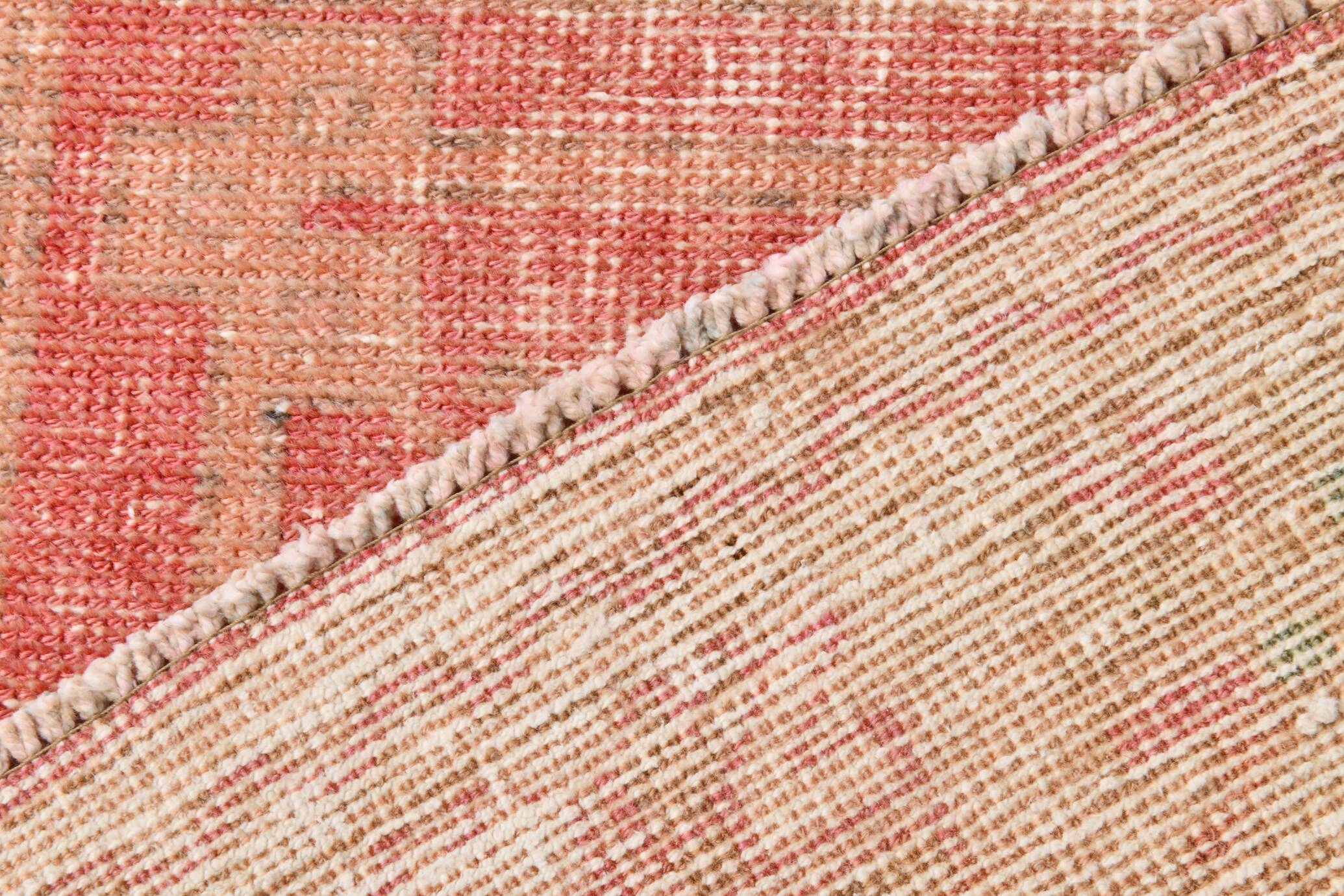 2x12 Stair Red & Pink Vintage Runner Rug, 73x382Cm