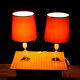 Paire de lampes en verre, modèle baccarat, xxe siècle