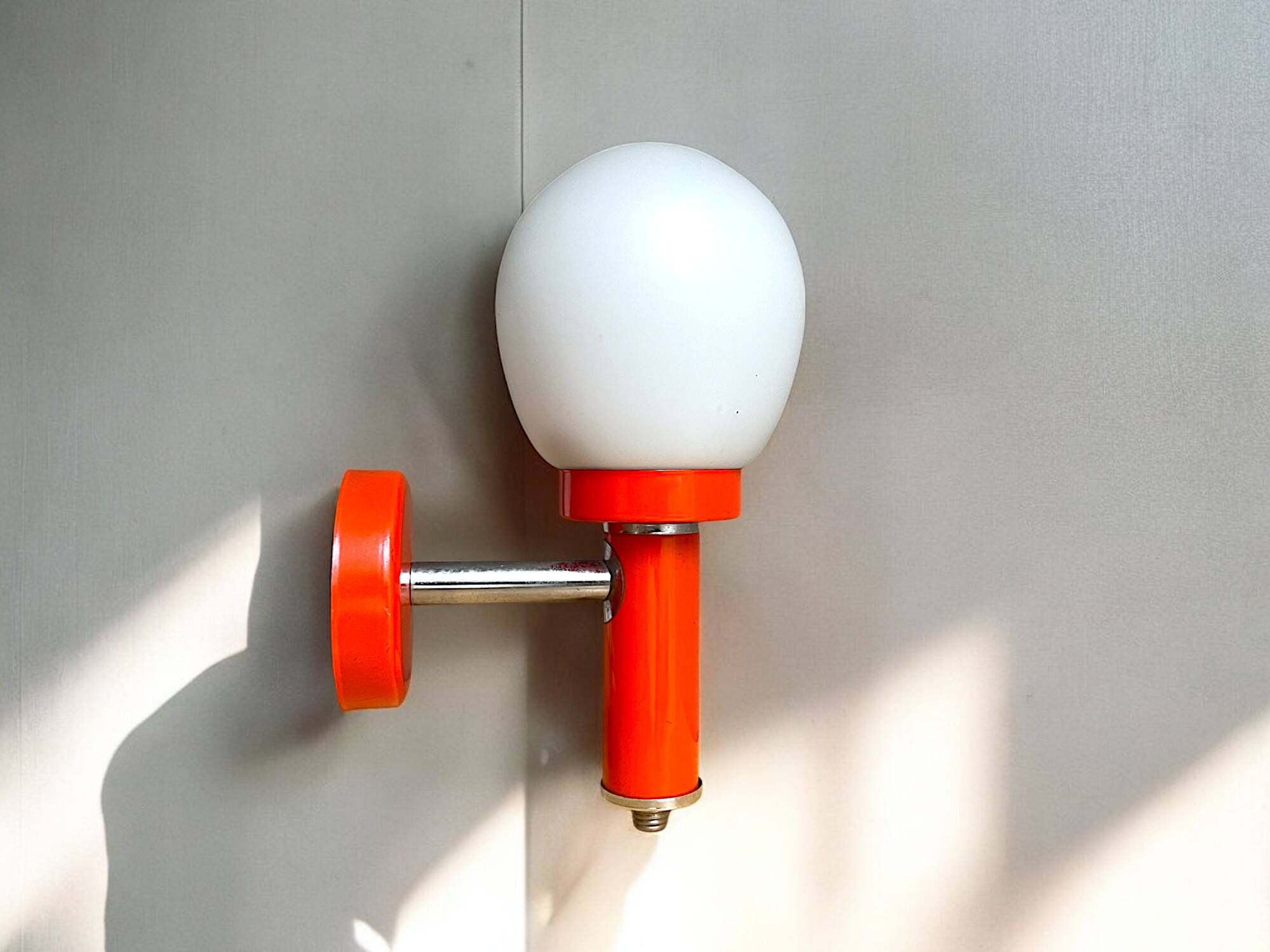 Mid Century orange wall sconce lamp 1970s