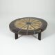 Glazed ceramic coffee table Herbarium model by Roger Capron in Vallauris, France 1970s