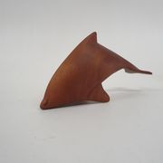 Scandinavian modern solid teak dolphin sculpture, 1950's