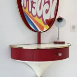 Red and white dressing table