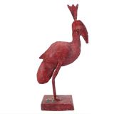Exotic bird with red pink patina, 80s