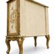 Commode Arbalète 3 tiroirs bois doré style Renaissance Italienne