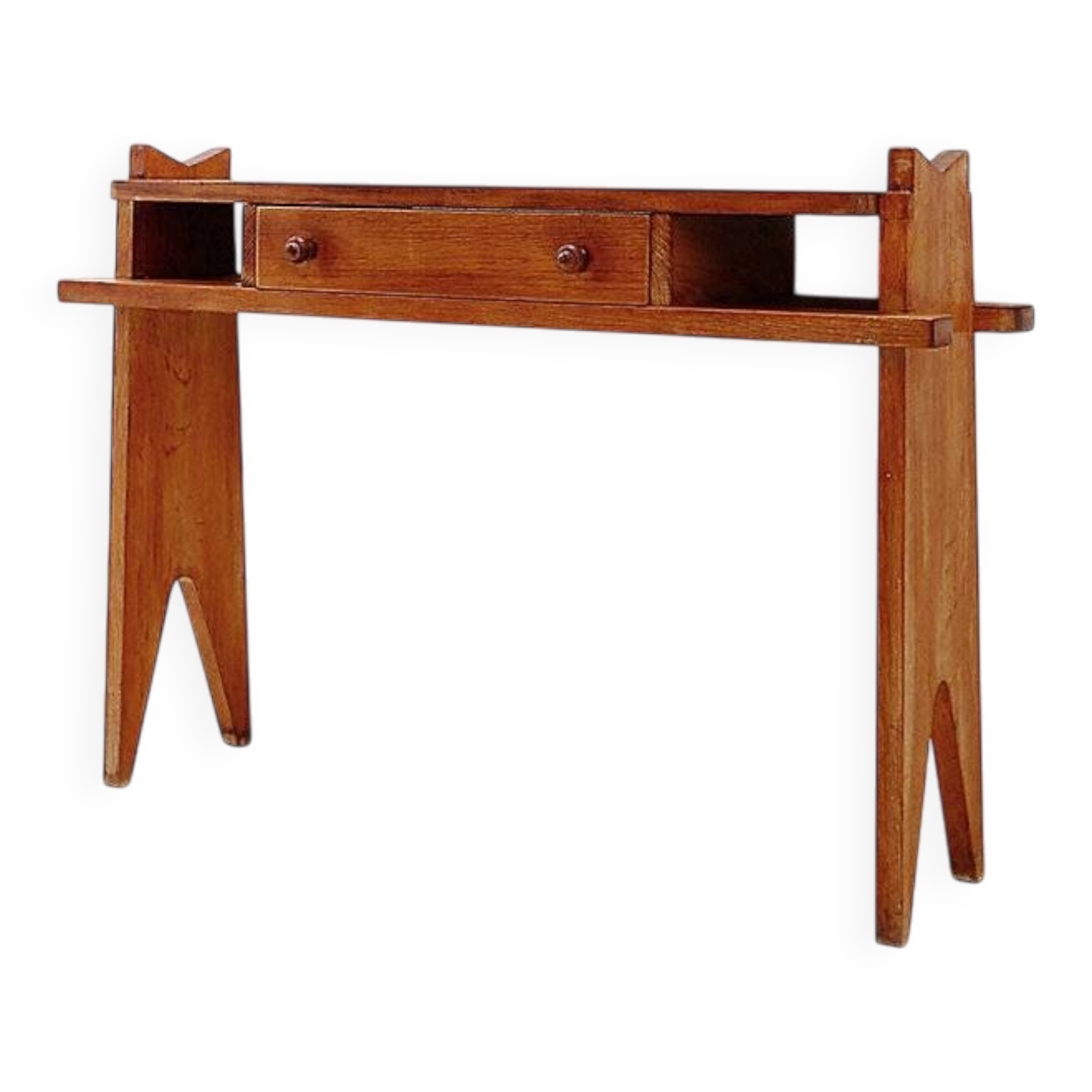 Oak console by Guillerme et Chambron, 1950s/60s.
