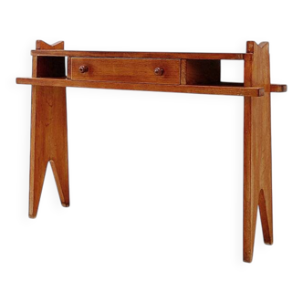 Oak console by Guillerme et Chambron, 1950s/60s.
