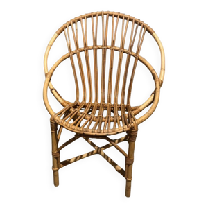 Fauteuil en rotin vintage
