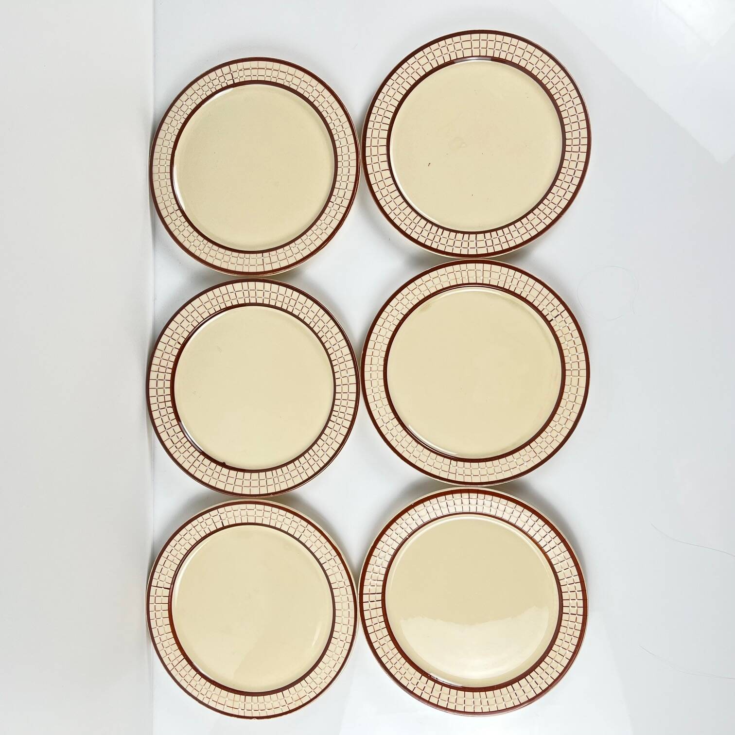 6 Longchamp dessert plates, "Colmar" model, 1950/70