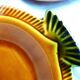 4 vintage Sarreguemines fish barbotine plates, vintage plates.