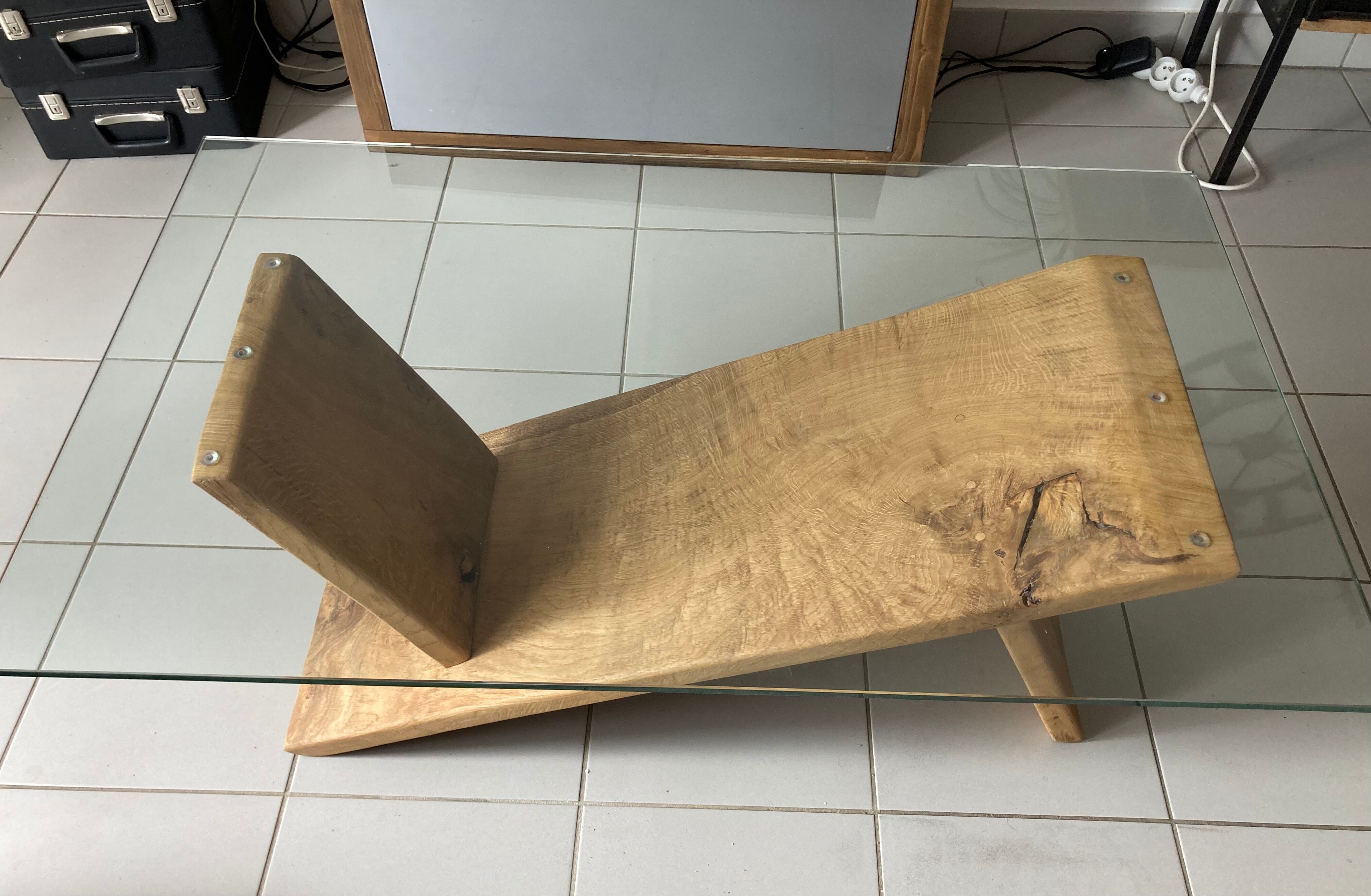 Coffee table glass and chene