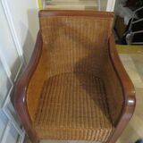 Vintage-Beautiful Colonial Style Armchair - Woven Rattan - Exotic Wood - 80s
