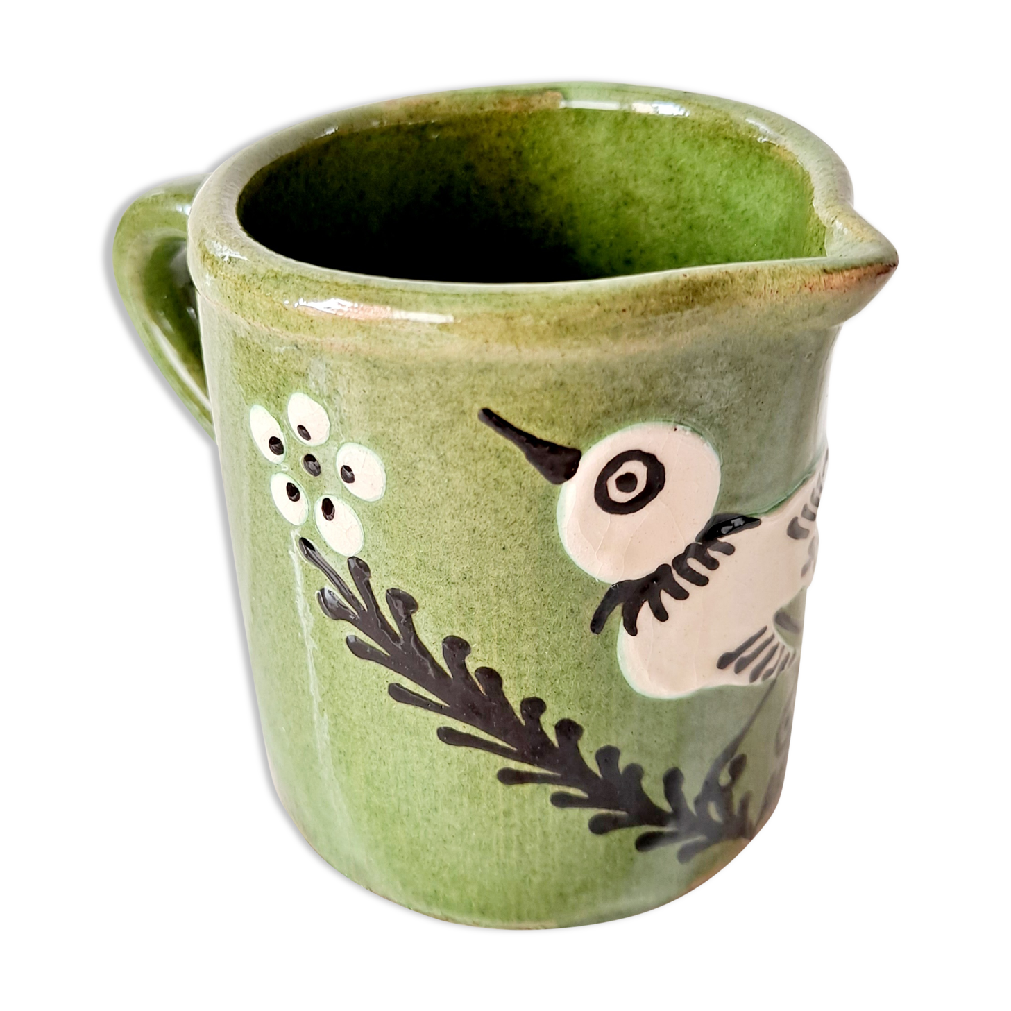Milk pot bird glazed earth Savoie