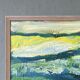 Mid-Century Modern Swedish "Waves" Vintage Abstract Oil Painting, Framed
