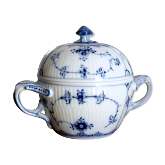 Royal Copenhagen Sugar Bowl #1/428 Blue Fluted Plain design Arnold Krog