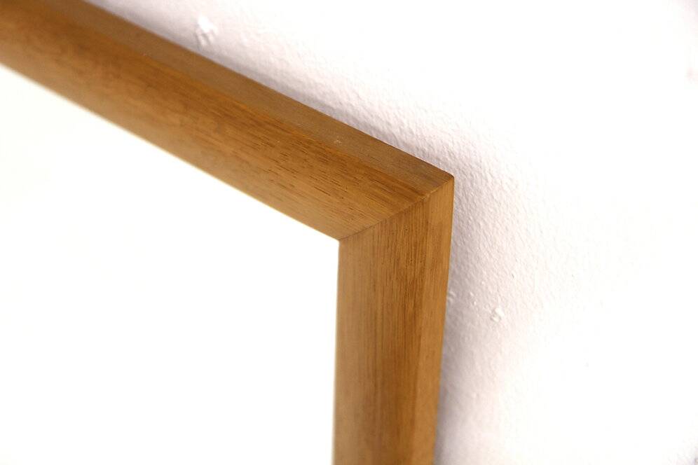 Miroir scandinave en chêne, Suède 1960, 127x49cm